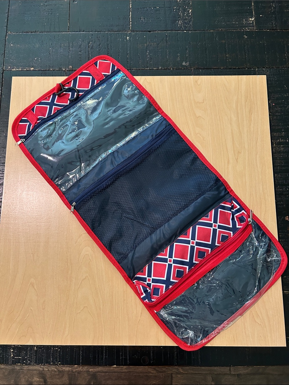Travel Organizer Pouch - Navy‎ and Red